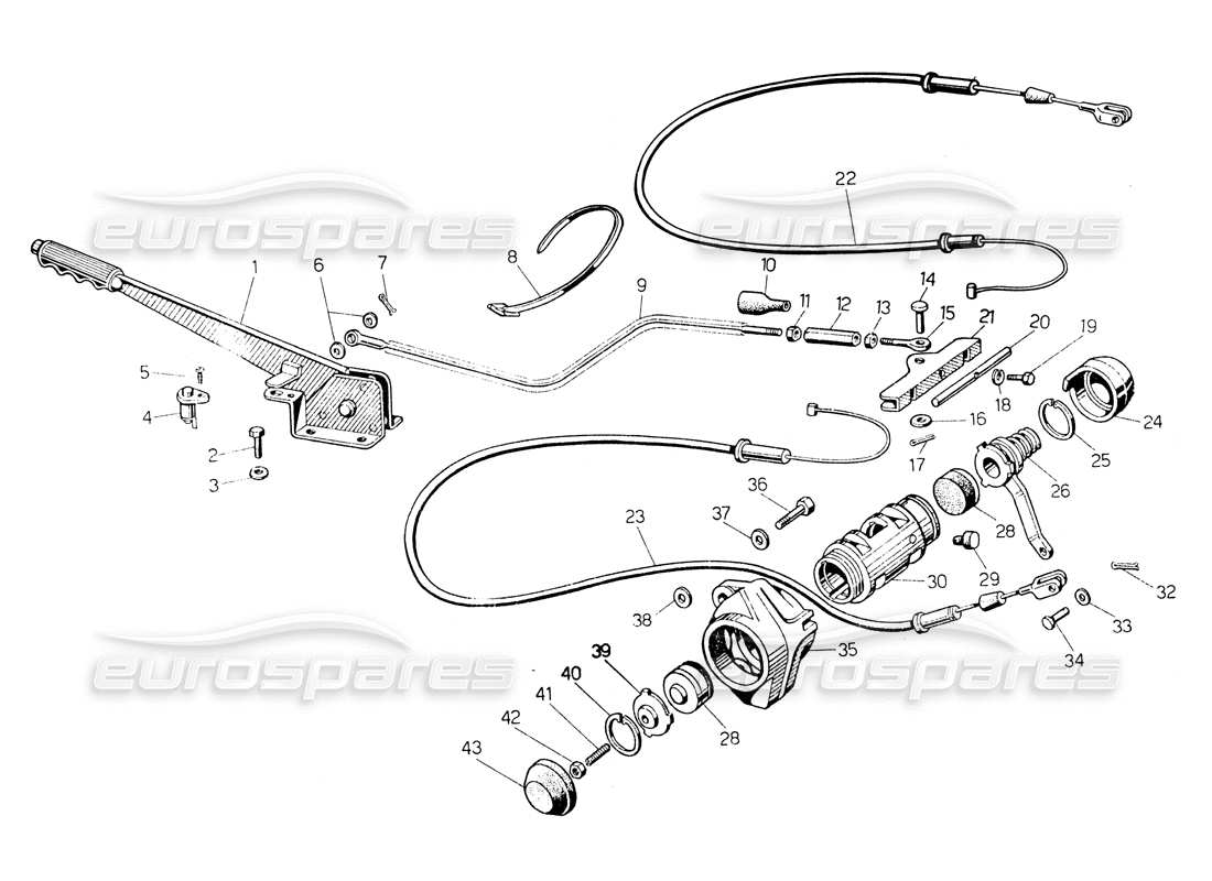 Lamborghini Countach LP400 Hand brake Parts Diagram