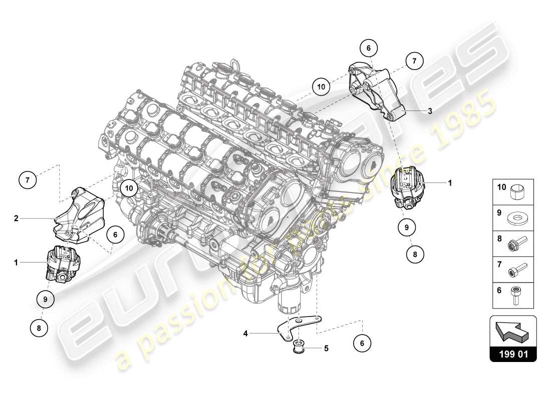 Lamborghini LP720-4 Coupe 50 (2014) SECURING PARTS FOR ENGINE Part Diagram
