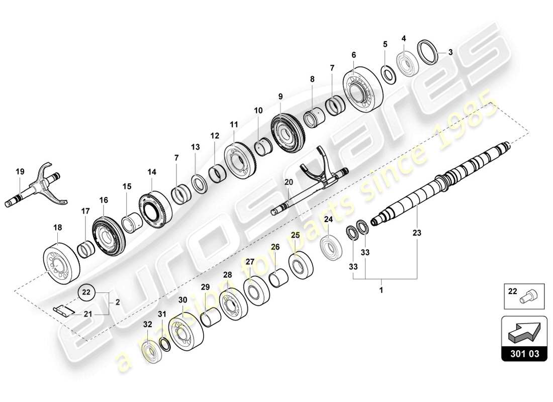 Lamborghini LP720-4 Coupe 50 (2014) REDUCTION GEARBOX SHAFT Part Diagram