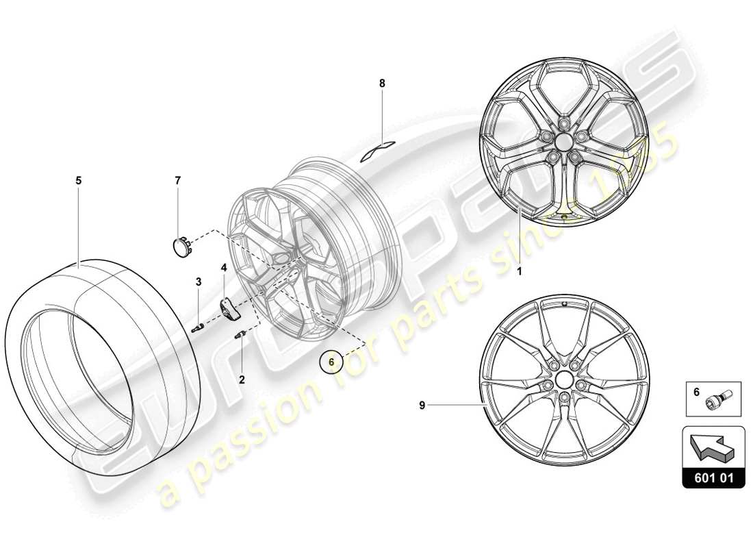 Lamborghini LP720-4 Coupe 50 (2014) WHEELS/TYRES Part Diagram