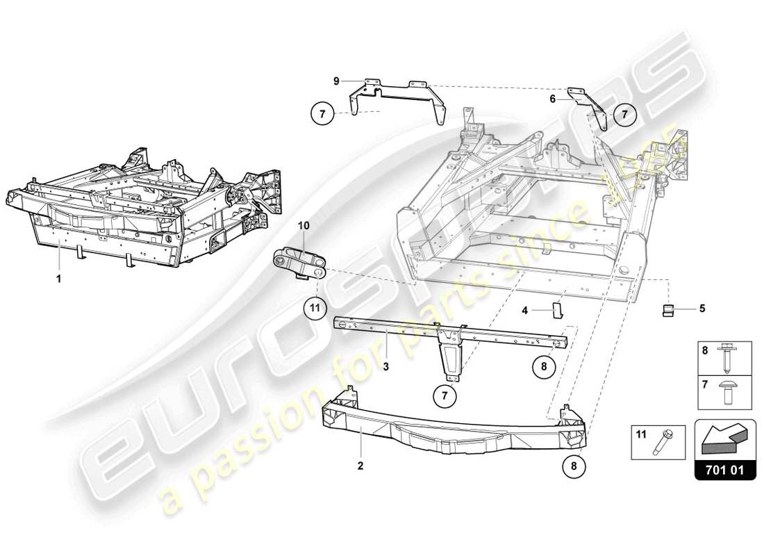 Lamborghini LP720-4 Coupe 50 (2014) TRIM FRAME FRONT PART Part Diagram
