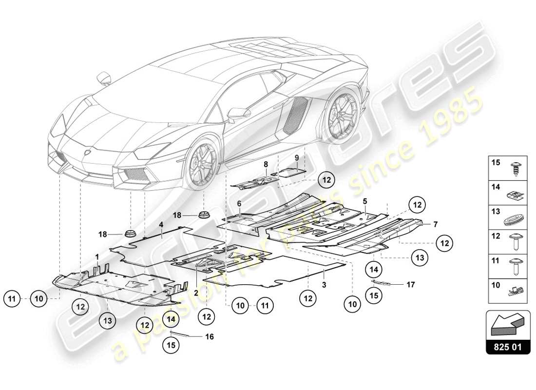 Lamborghini LP720-4 Coupe 50 (2014) TRIM PANEL FOR FRAME LOWER SECTION Parts Diagram