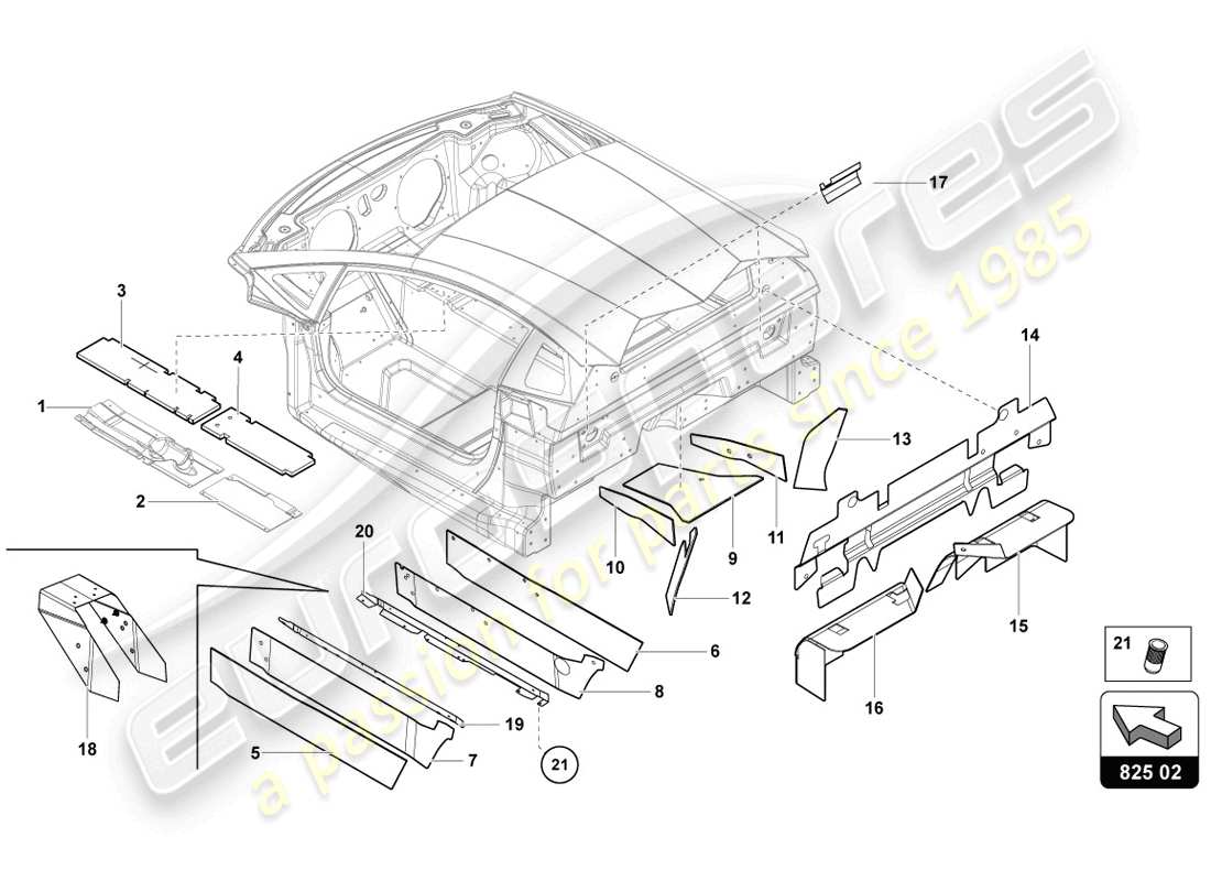 Lamborghini LP720-4 Coupe 50 (2014) DAMPER FOR TUNNEL Part Diagram