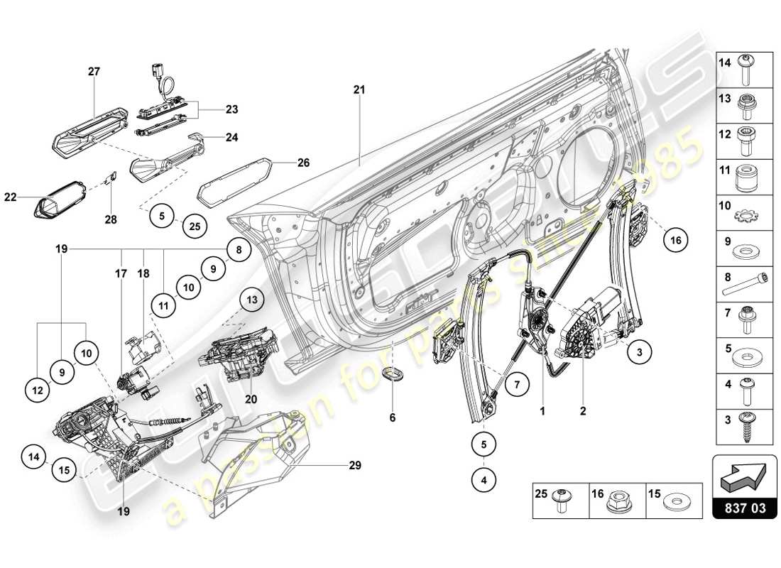 Lamborghini LP720-4 Coupe 50 (2014) DRIVER AND PASSENGER DOOR Part Diagram
