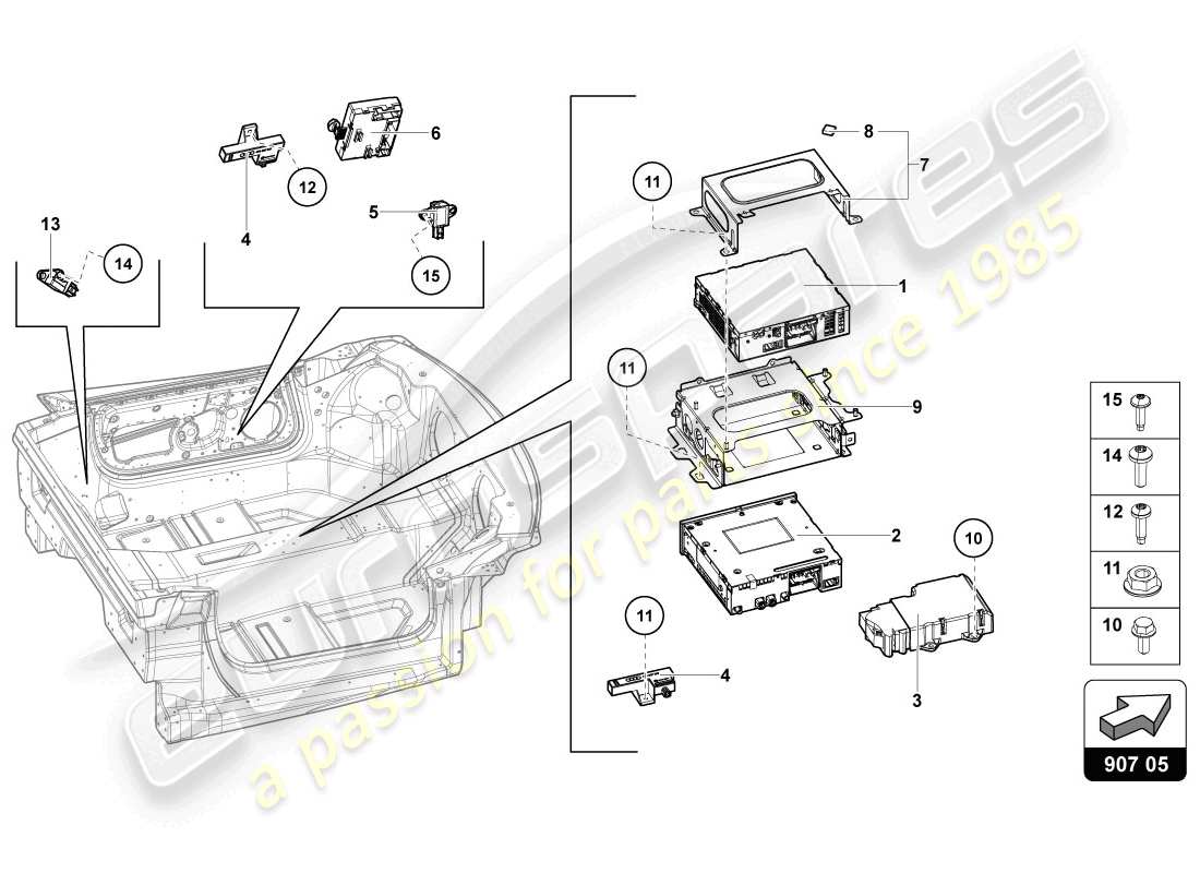 Lamborghini LP720-4 Coupe 50 (2014) electrics Part Diagram