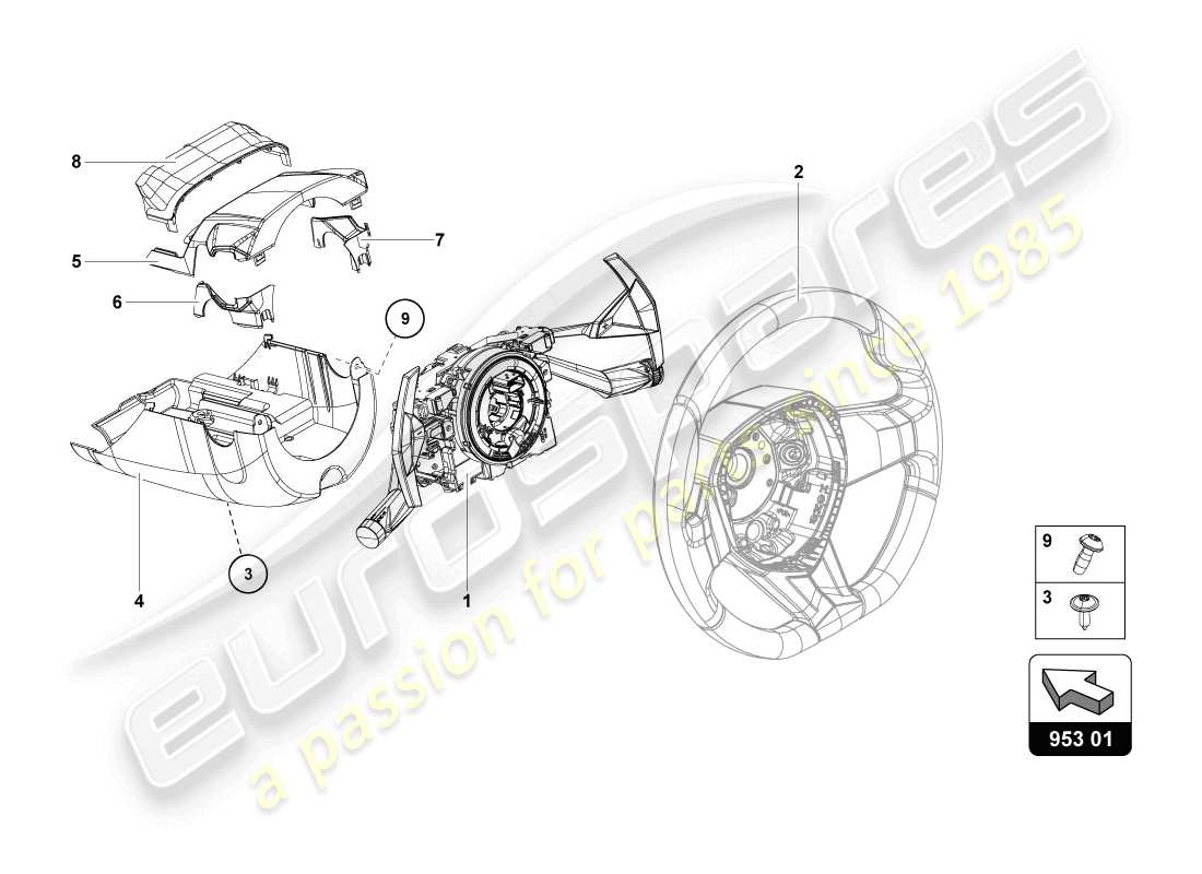 Lamborghini LP720-4 Coupe 50 (2014) RACK AND PINION STEERING Part Diagram