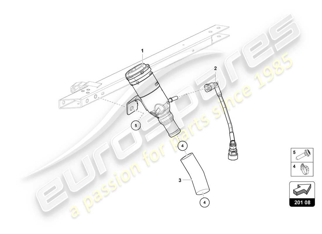 Lamborghini Evo Coupe 2WD (2020) FUEL FILLER NECK Part Diagram