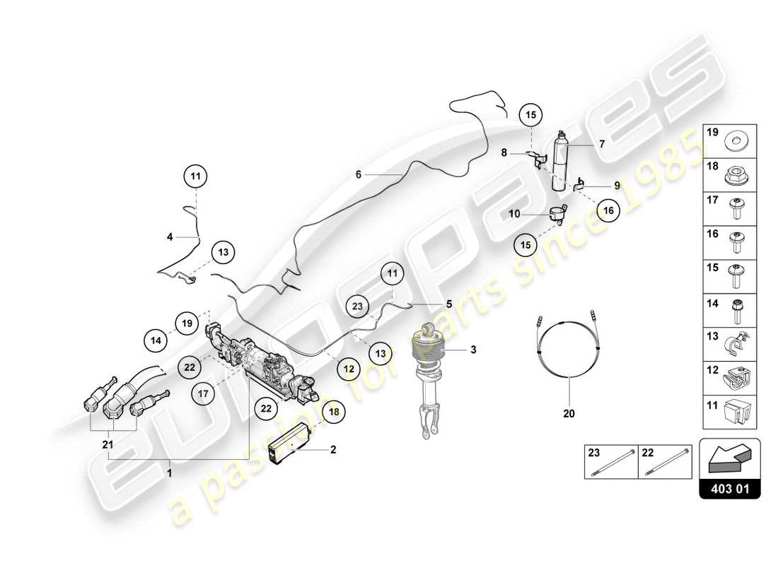 Lamborghini Evo Coupe 2WD (2020) LIFTING DEVICE Part Diagram