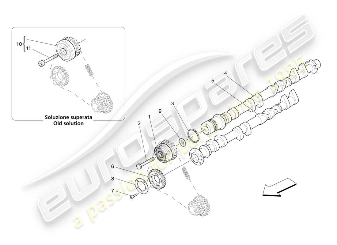 Maserati GranTurismo (2011) rh cylinder head camshafts Part Diagram