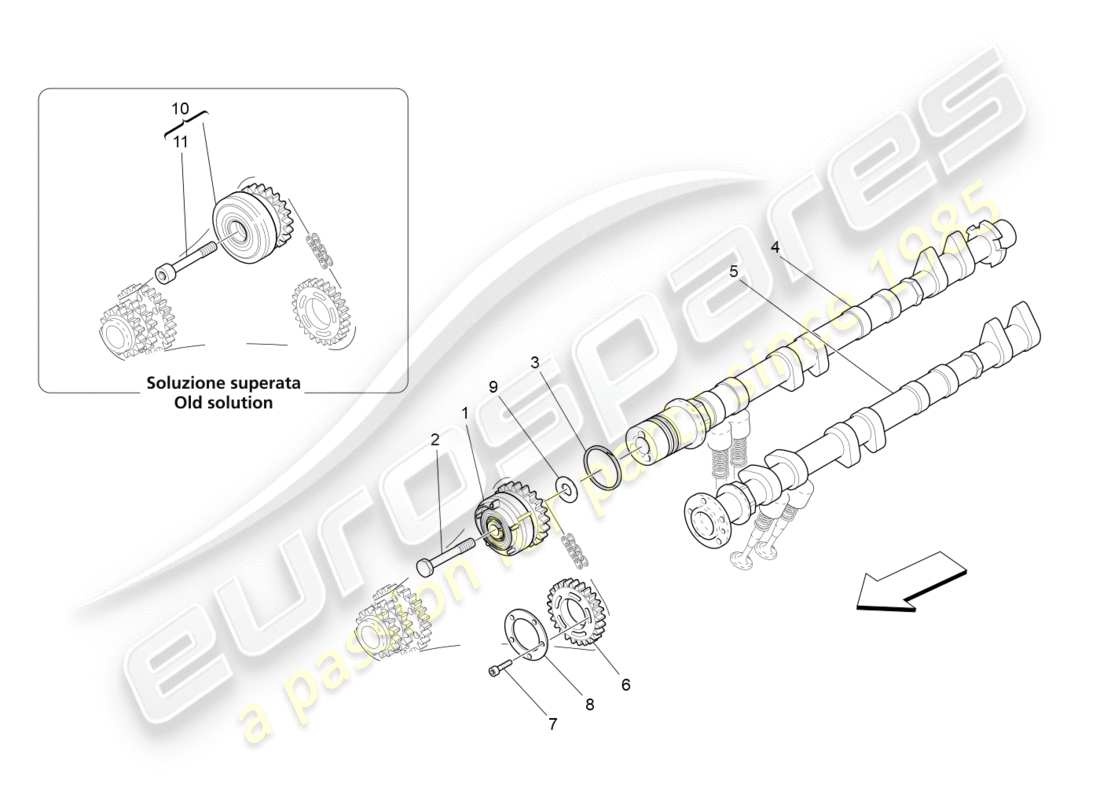 Maserati GranTurismo (2011) lh cylinder head camshafts Part Diagram