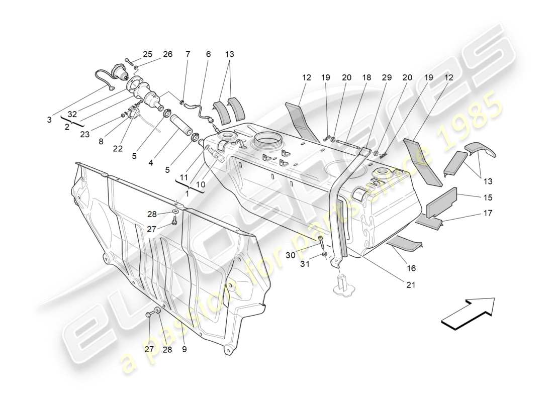 Maserati GranTurismo (2011) FUEL TANK Part Diagram