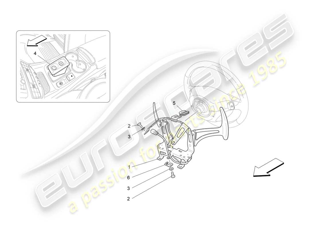 Maserati GranTurismo (2011) Driver Controls For F1 Gearbox Part Diagram
