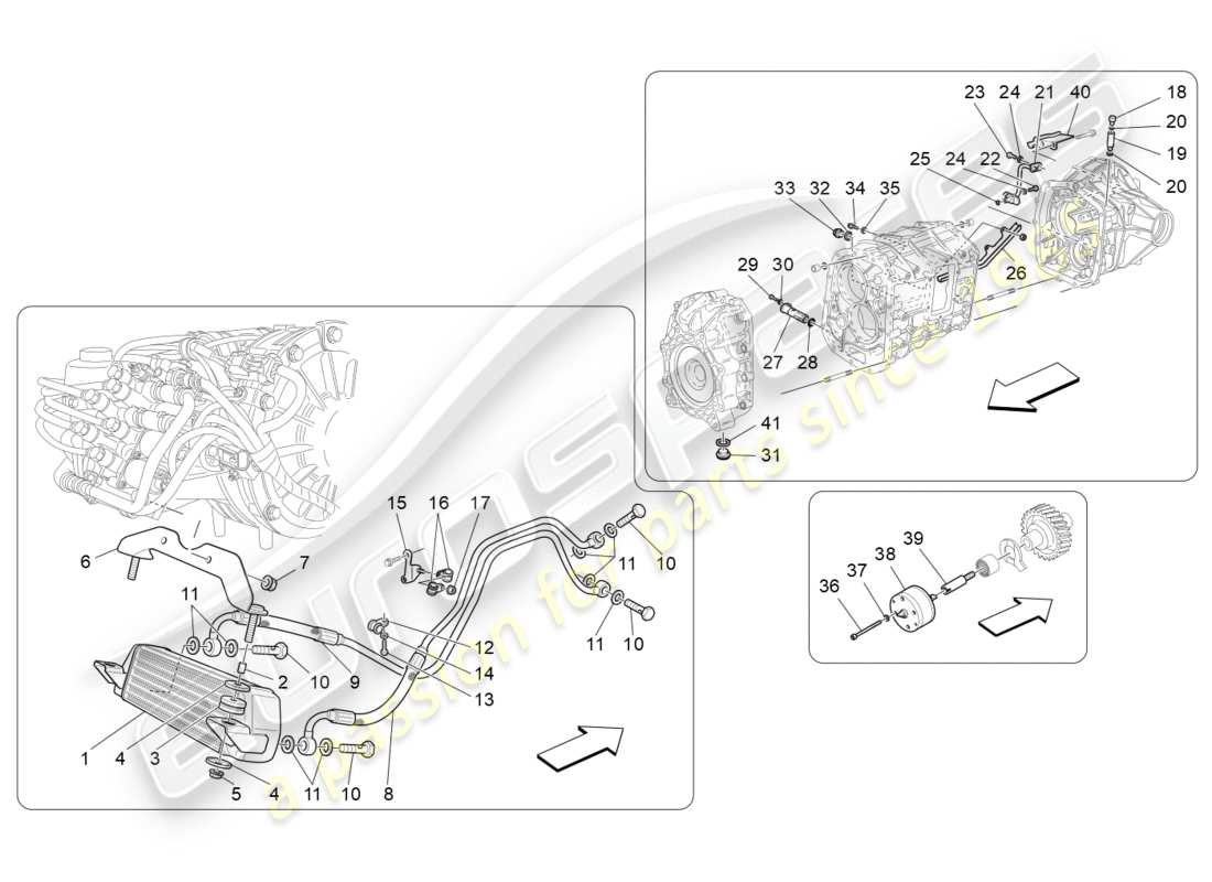 Maserati GranTurismo (2011) lubrication and gearbox oil cooling Part Diagram