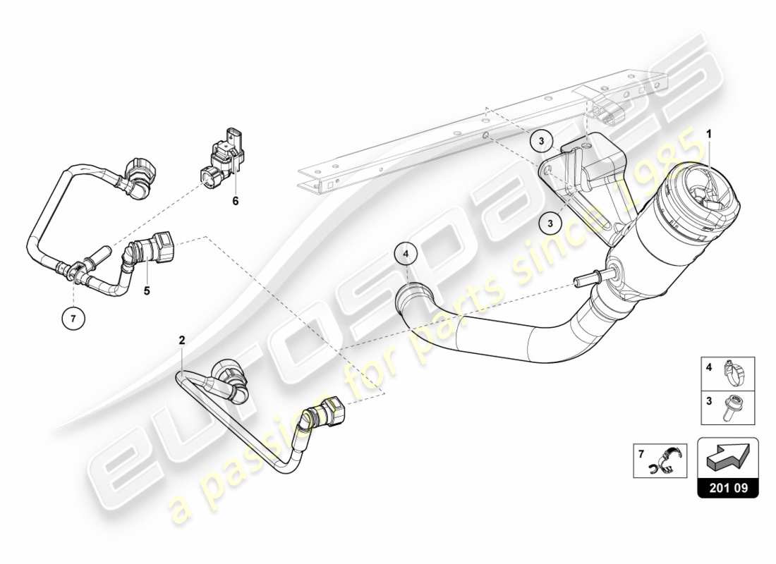 Lamborghini LP610-4 SPYDER (2019) FUEL FILLER NECK Part Diagram