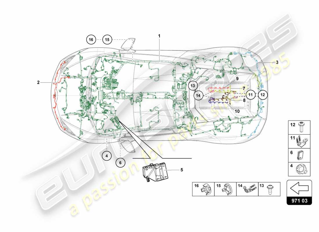 Lamborghini LP610-4 SPYDER (2019) WIRING CENTER Part Diagram