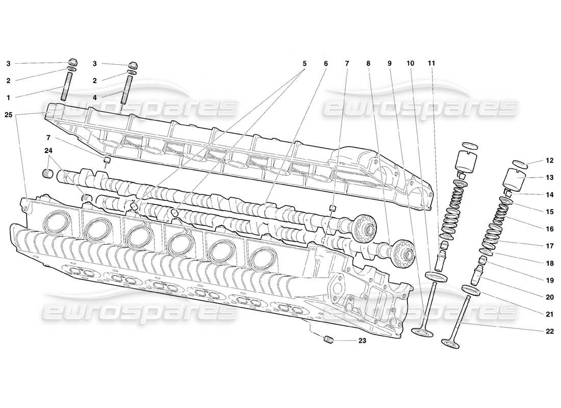 Lamborghini Diablo SE30 (1995) left cylinder head Parts Diagram