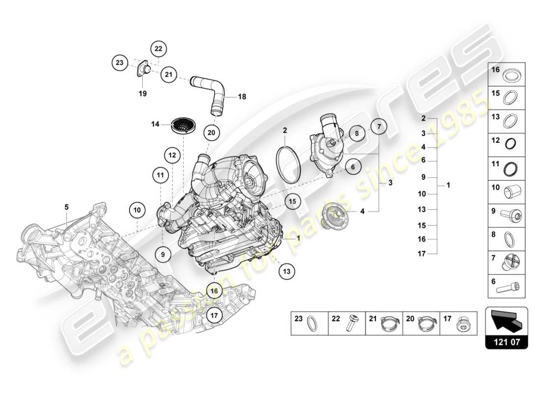 Lamborghini PERFORMANTE COUPE (2019) oil pump Part Diagram