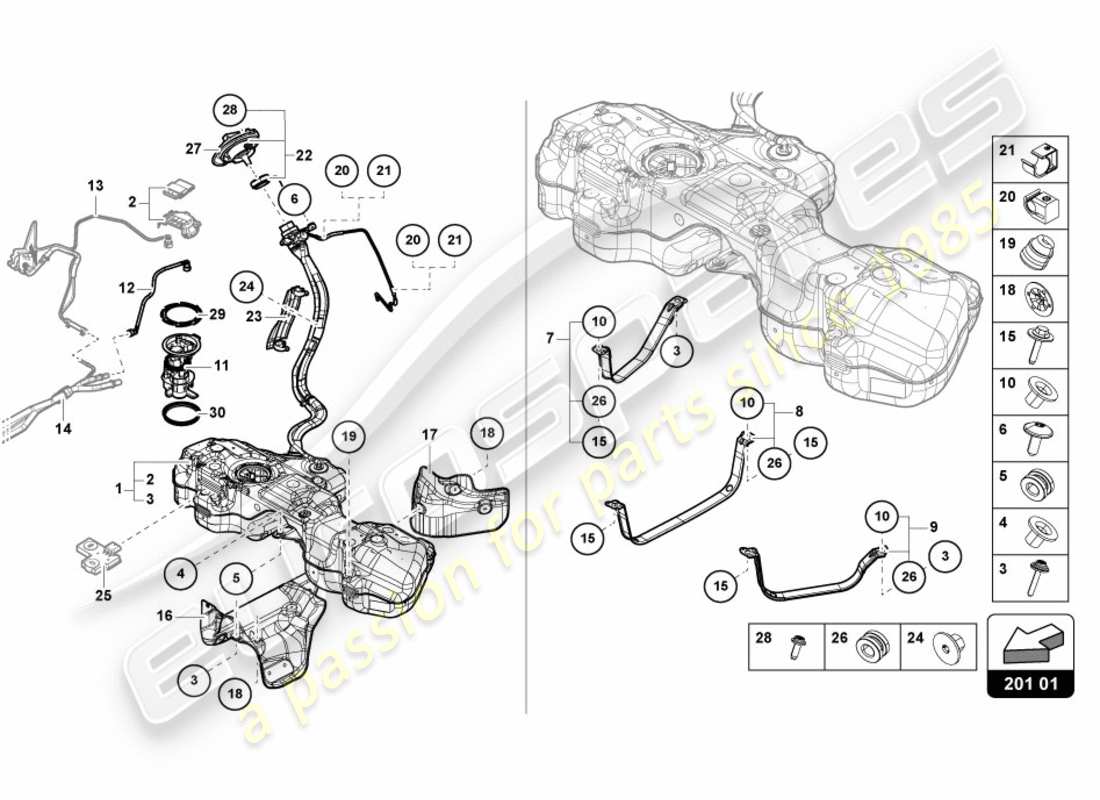Urus (2021) FUEL TANK Parts Diagram (201.01.00)
