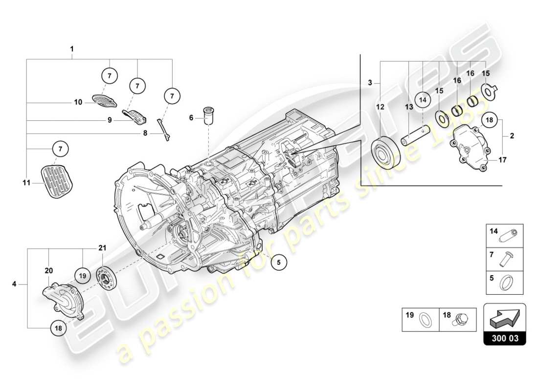 Lamborghini Centenario Coupe (2017) OUTER COMPONENTS FOR GEARBOX Part Diagram