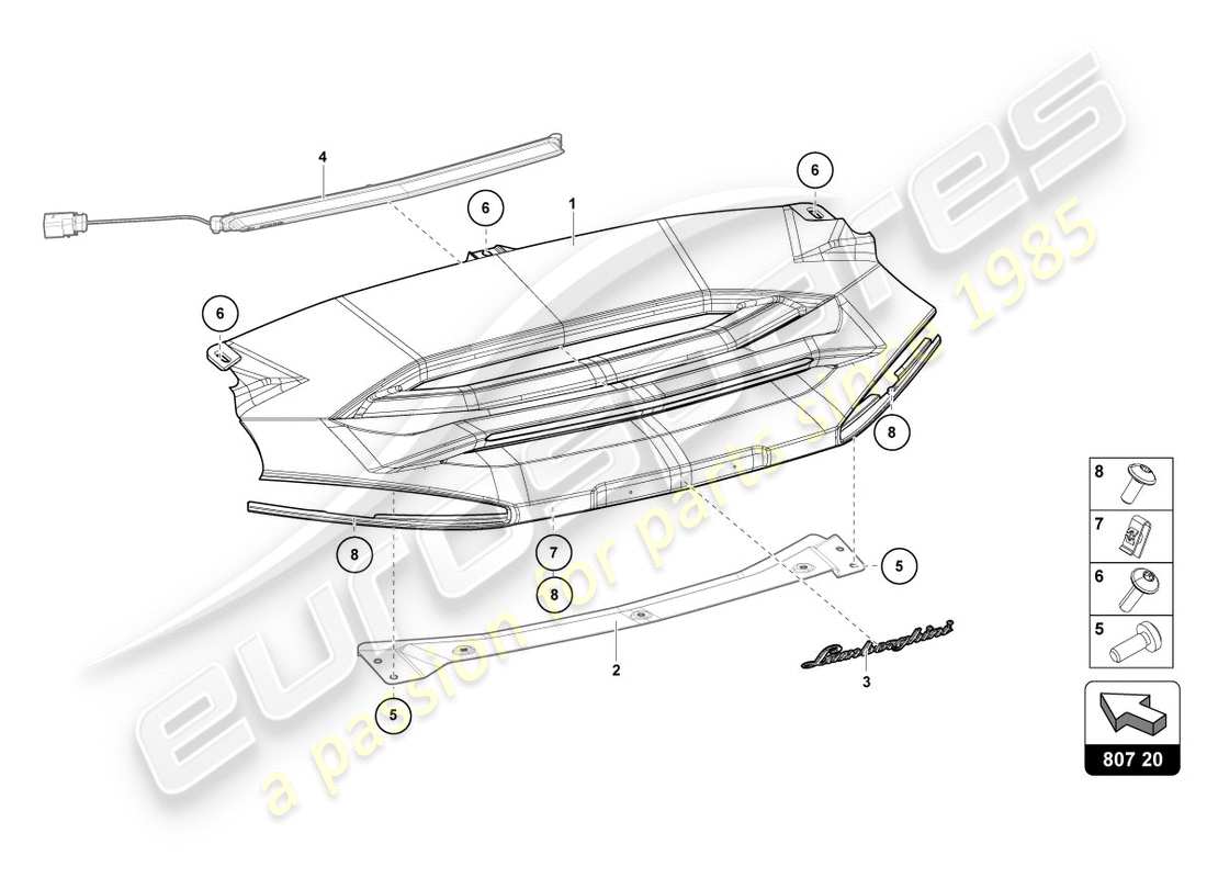 Lamborghini Centenario Coupe (2017) STORAGE PLATE Part Diagram