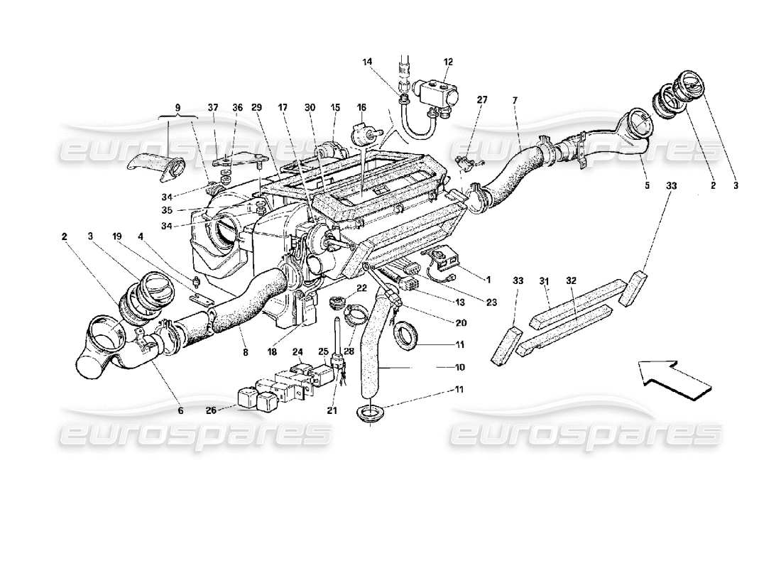 Ferrari 512 M Air Conditioning Unit Parts Diagram