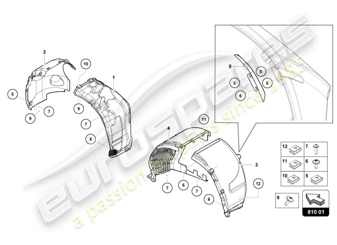 Lamborghini LP700-4 ROADSTER (2017) WHEEL HOUSING Part Diagram