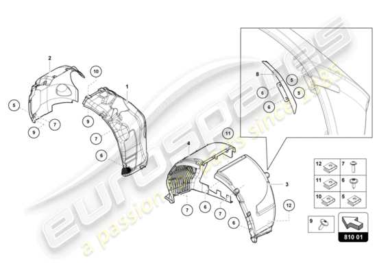 a part diagram from the Lamborghini LP720-4 Roadster 50 (2014) parts catalogue