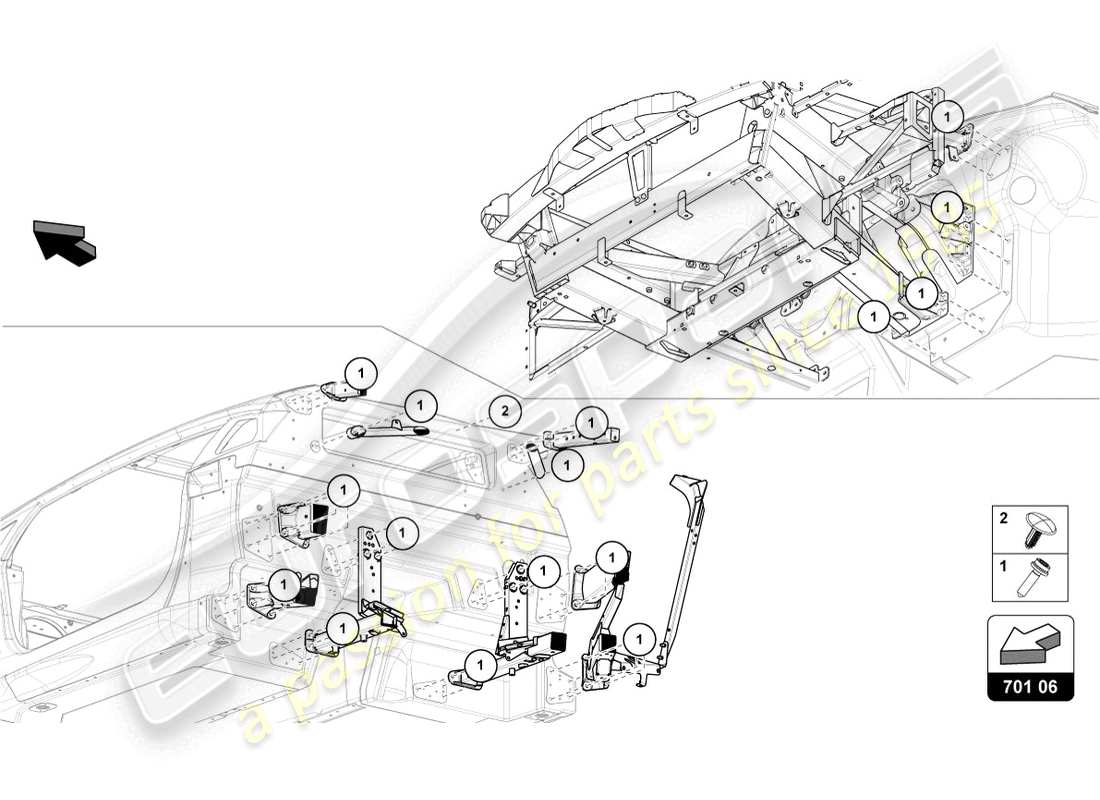 Lamborghini LP740-4 S ROADSTER (2018) fasteners Part Diagram