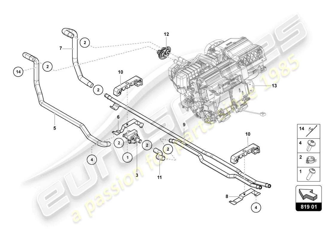 Lamborghini LP740-4 S ROADSTER (2018) HEATING, AIR COND. SYSTEM Part Diagram