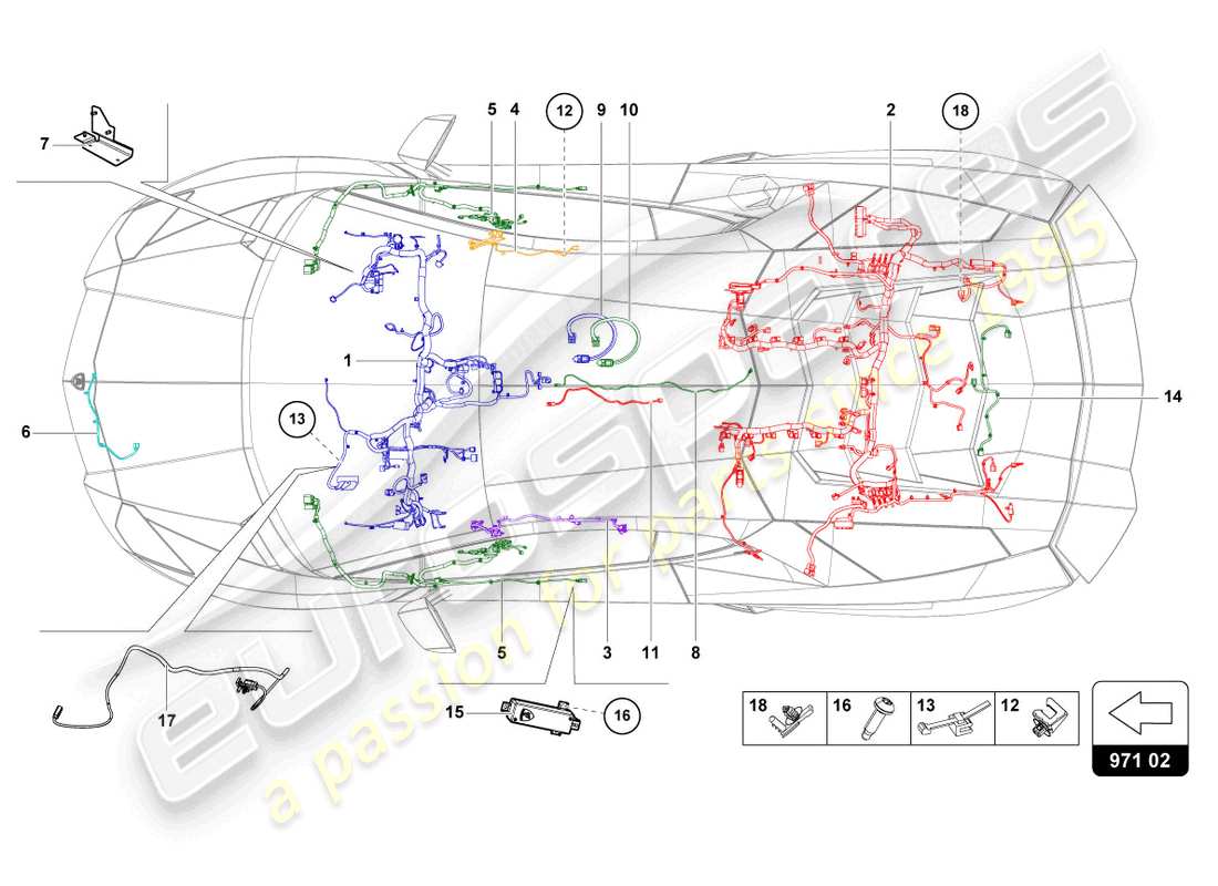 Lamborghini LP750-4 SV COUPE (2015) Wiring Looms Part Diagram