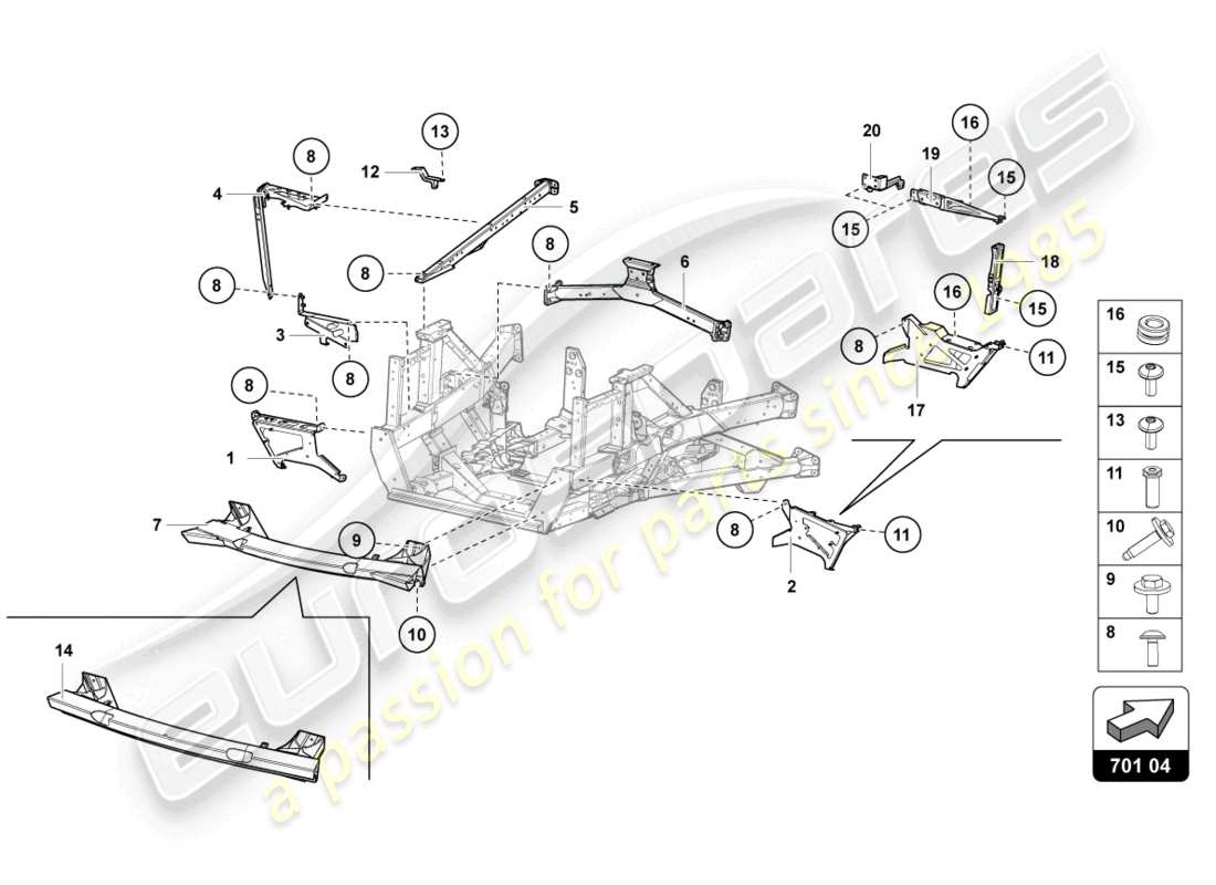 Lamborghini LP750-4 SV ROADSTER (2017) TRIM FRAME REAR PART Part Diagram