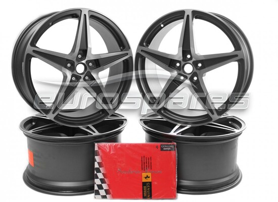 New (other) Ferrari Dark Grey Diamond Cut Wheel Rim Kit/Titanium Bolts part number 70001726
