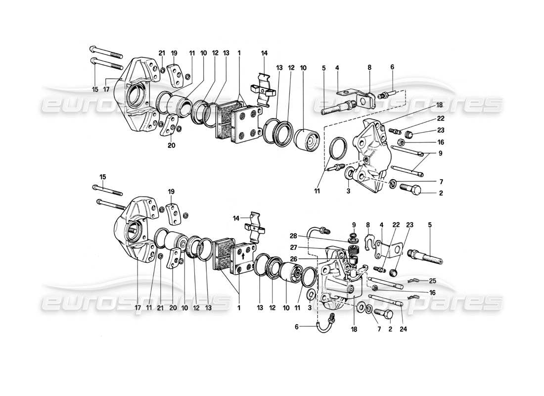 a part diagram from the ferrari 208 turbo (1982) parts catalogue
