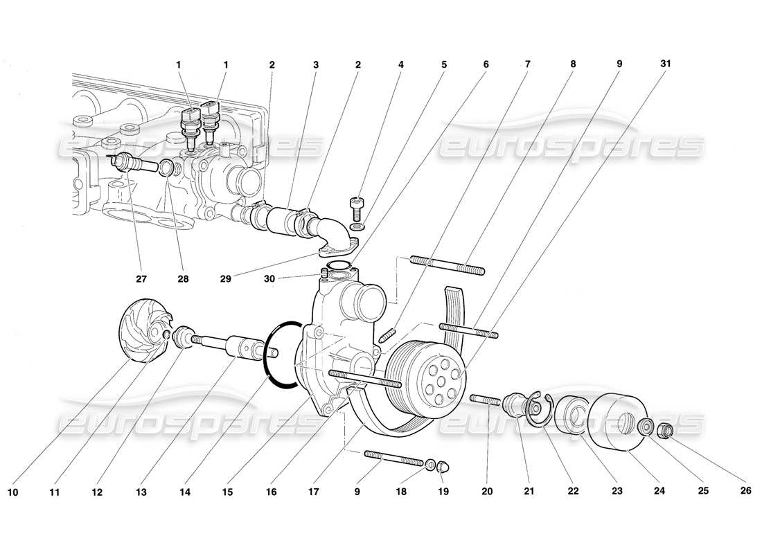 a part diagram from the lamborghini diablo vt (1994) parts catalogue