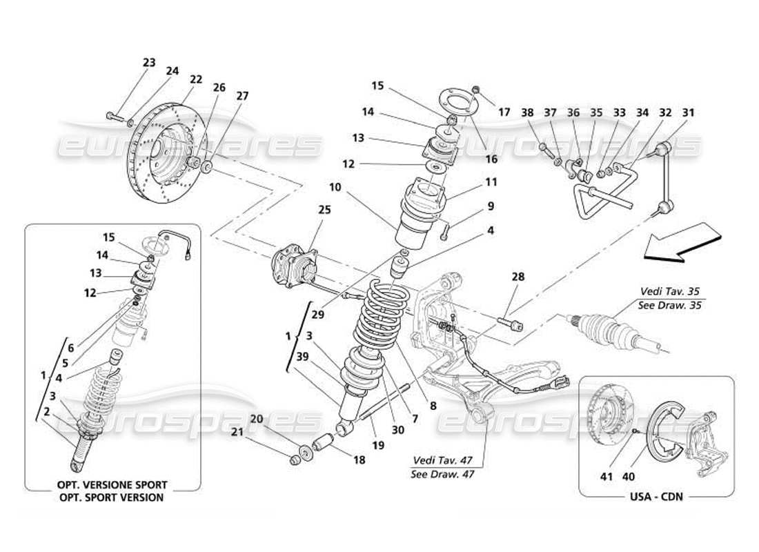 a part diagram from the maserati 4200 coupe (2005) parts catalogue
