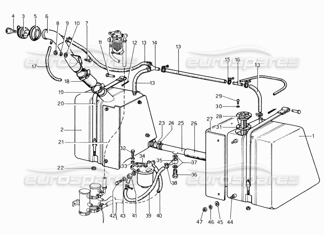 a part diagram from the ferrari 206 gt dino (1969) parts catalogue