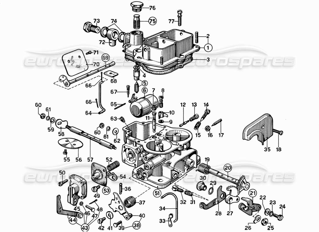 a part diagram from the Ferrari 365 GT 2+2 (Mechanical) parts catalogue