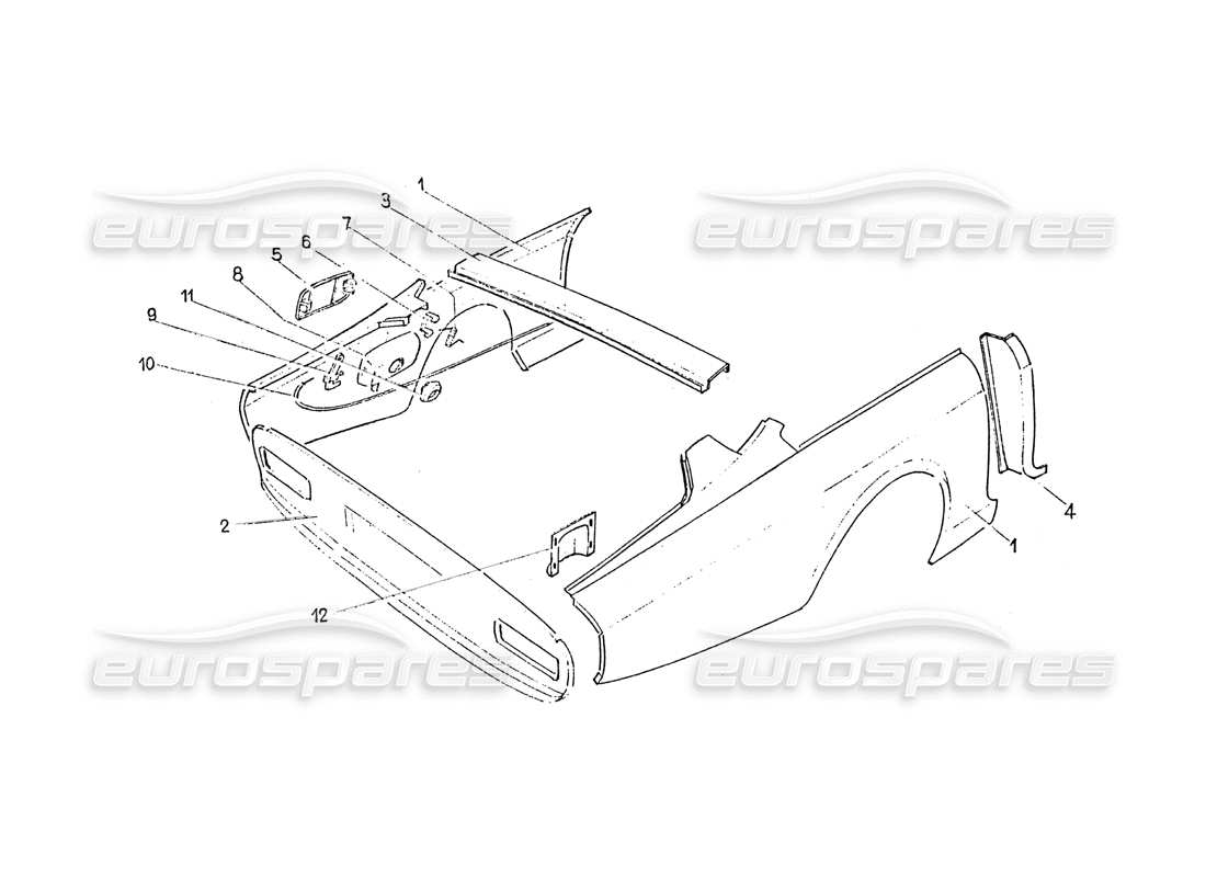a part diagram from the ferrari 365 gt 2+2 (coachwork) parts catalogue