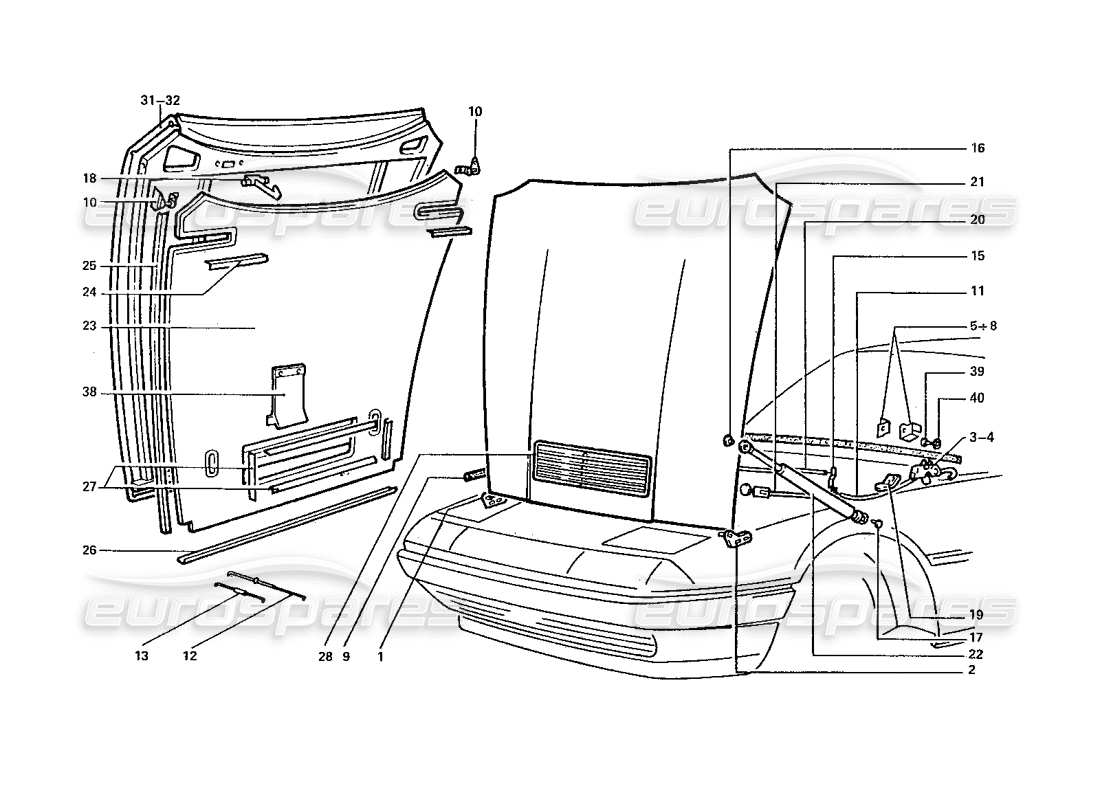 a part diagram from the ferrari 412 parts catalogue