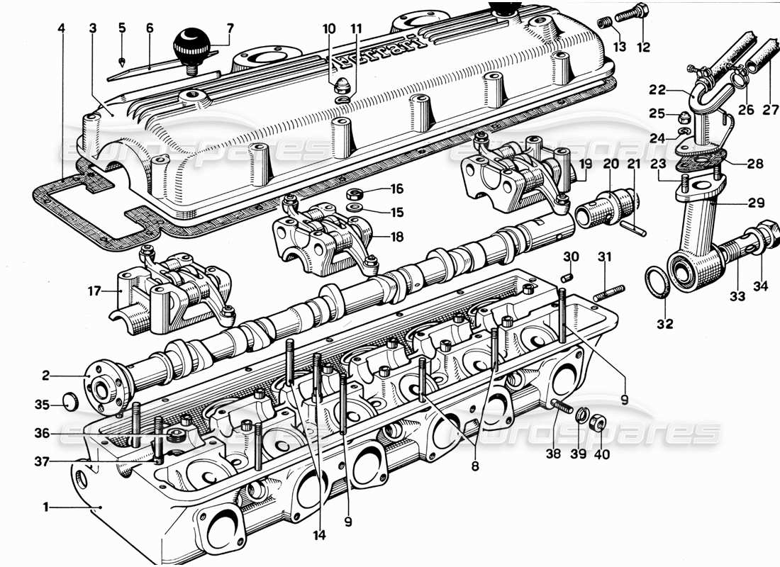 a part diagram from the ferrari 365 gt 2+2 (mechanical) parts catalogue