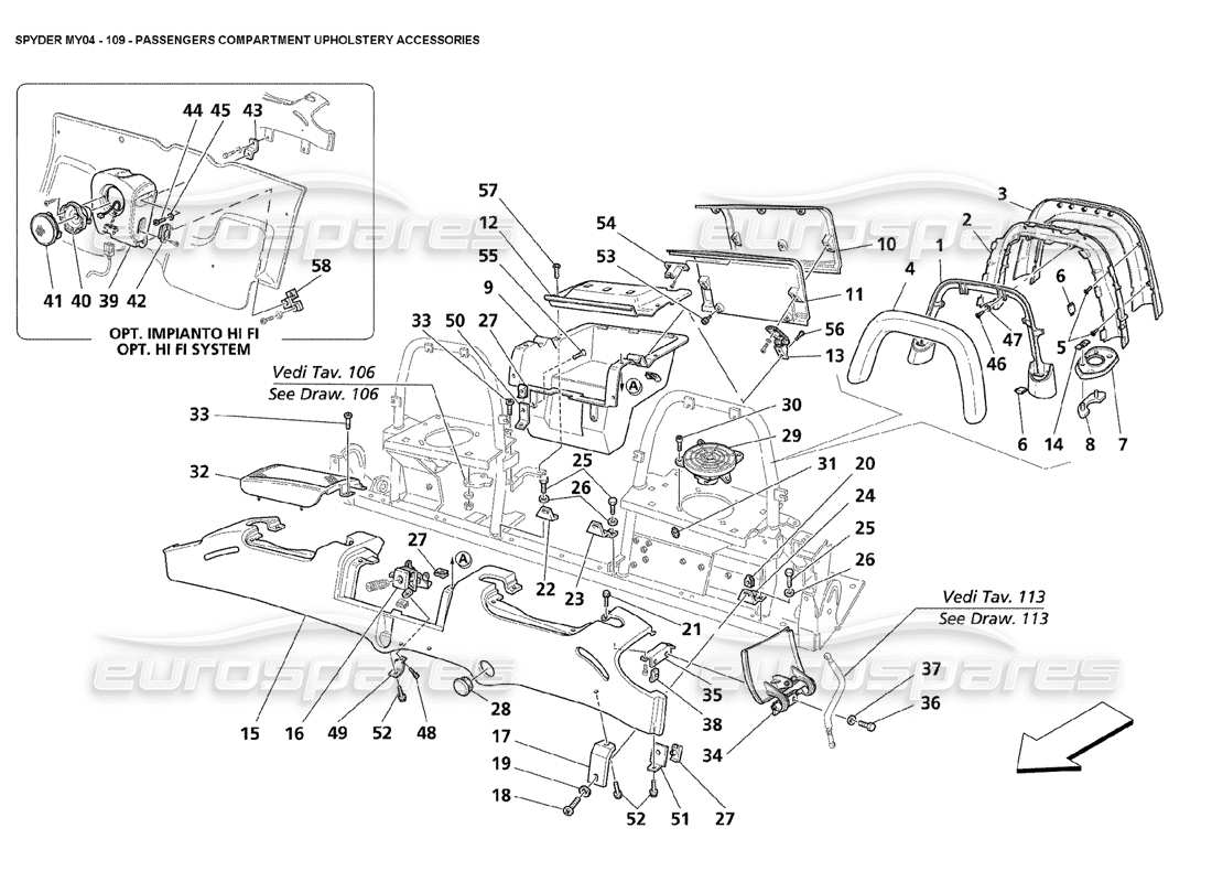 a part diagram from the Maserati 4200 Spyder (2004) parts catalogue