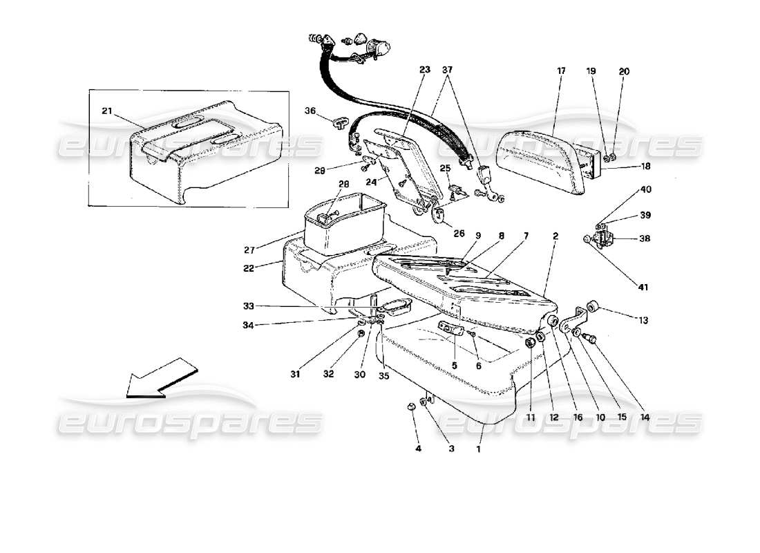 VIEW PARTS DIAGRAMS FROM THE FERRARI MONDIAL PARTS CATALOGUE a part diagram from the ferrari mondial parts catalogue