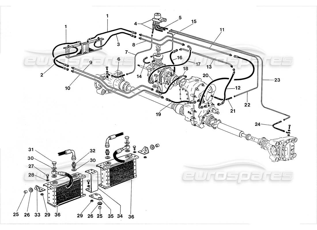 a part diagram from the lamborghini lm002 (1988) parts catalogue
