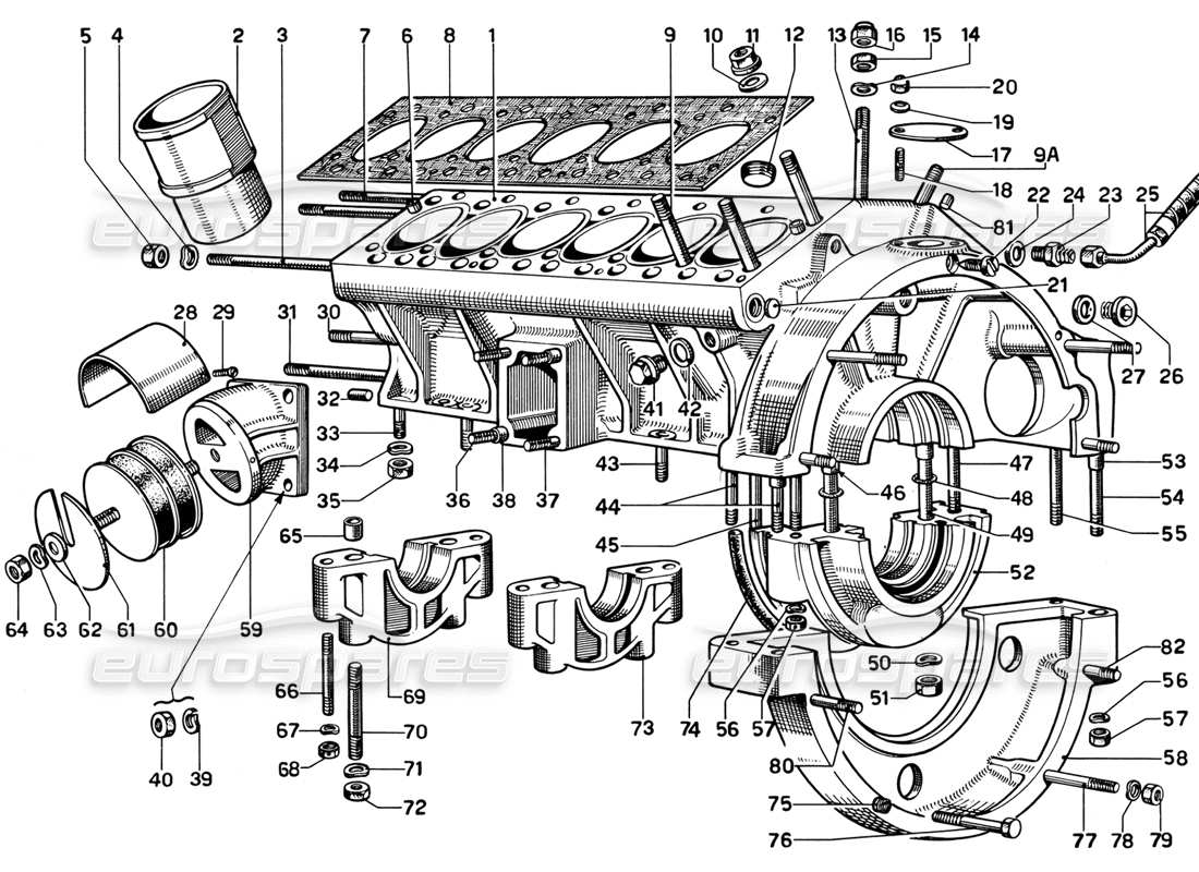 a part diagram from the ferrari 365 gt 2+2 (mechanical) parts catalogue