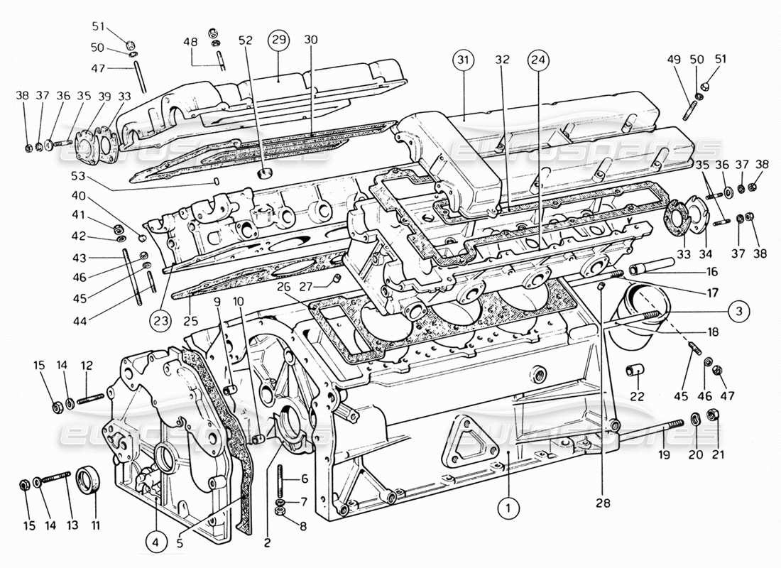 a part diagram from the ferrari 206 gt dino (1969) parts catalogue