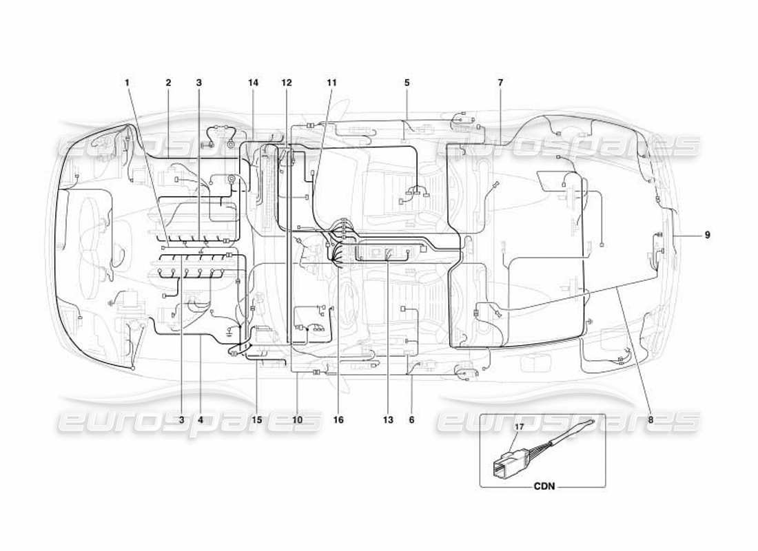 a part diagram from the Ferrari 550 Barchetta parts catalogue