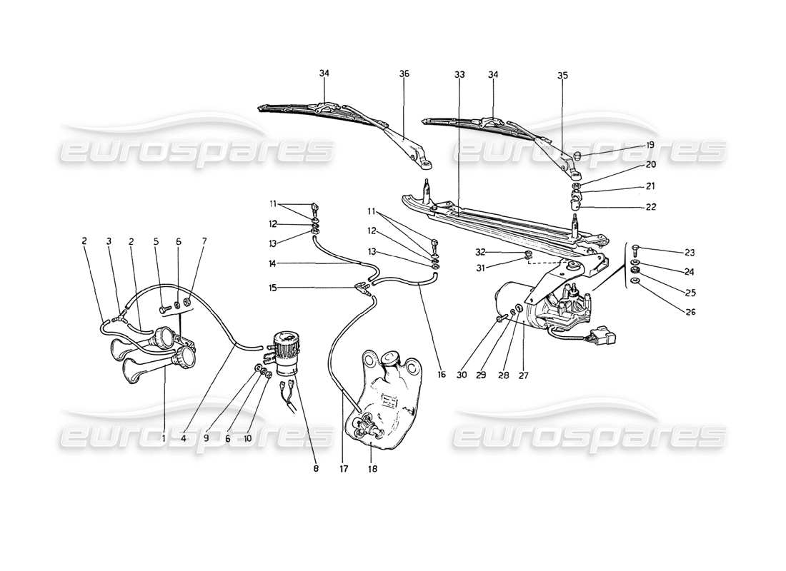 a part diagram from the Ferrari 208 GT4 Dino (1975) parts catalogue