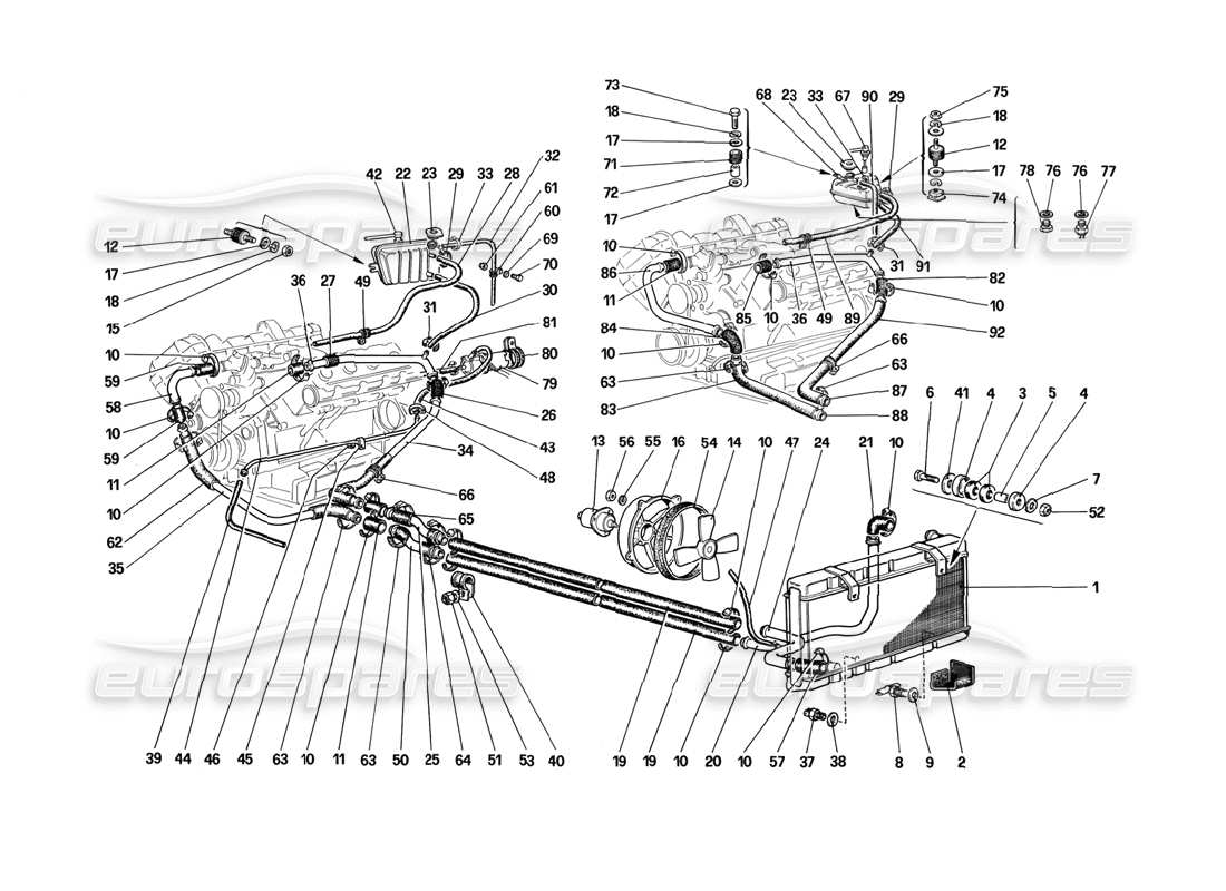 a part diagram from the ferrari mondial parts catalogue