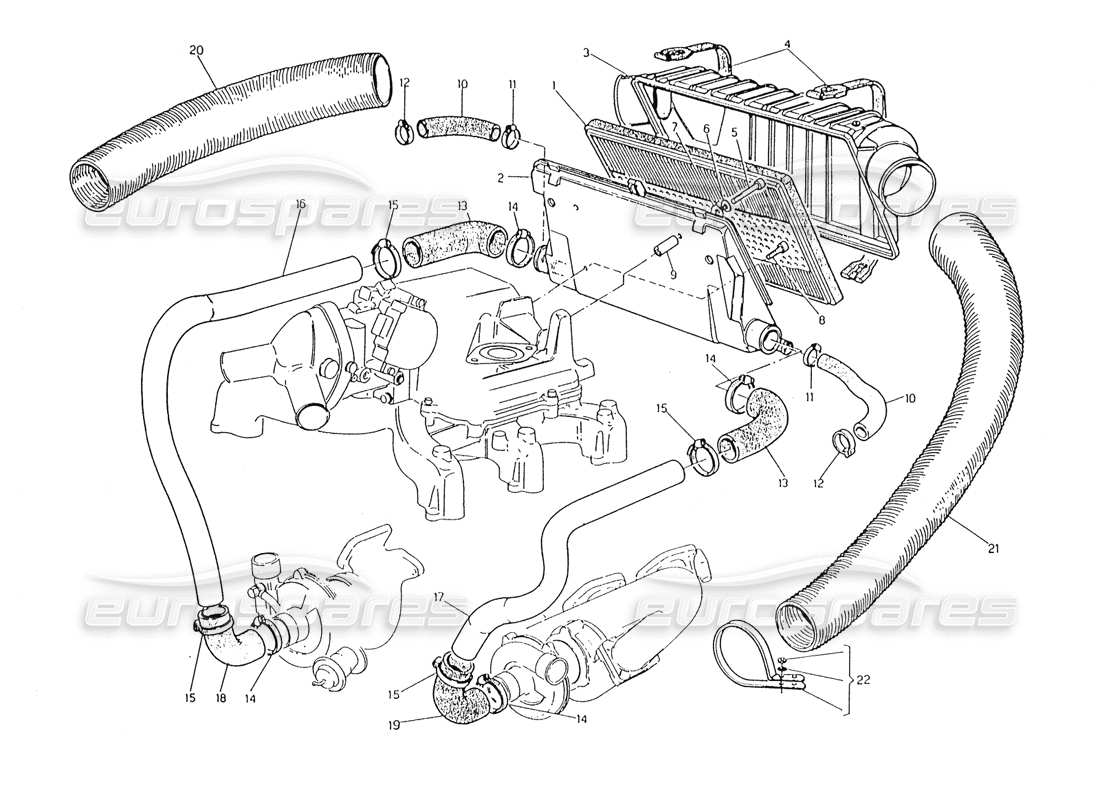 VIEW PARTS DIAGRAMS FROM THE MASERATI KARIF 2.8 PARTS CATALOGUE a part diagram from the maserati karif 2.8 parts catalogue
