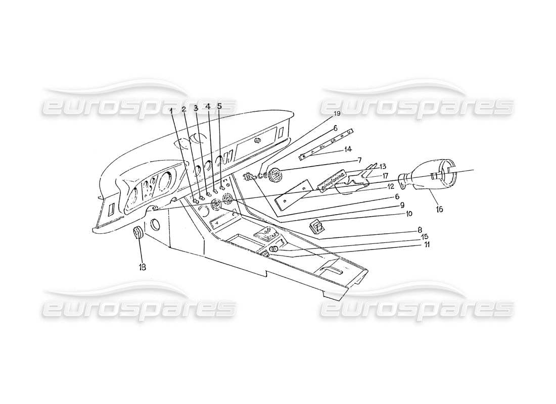 a part diagram from the Ferrari 365 GTC (Coachwork) parts catalogue